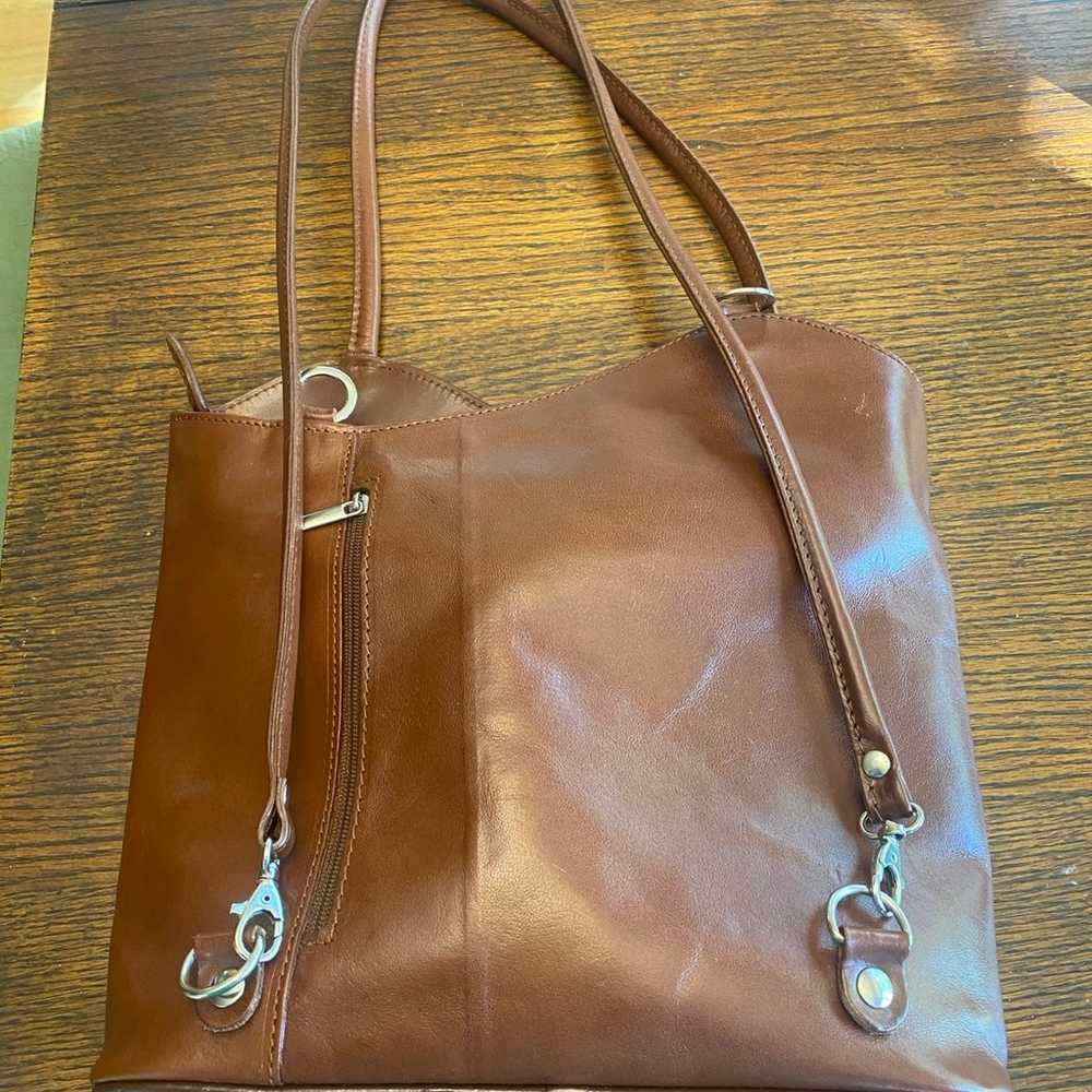 Vintage Italian leather convertible handbag - image 4