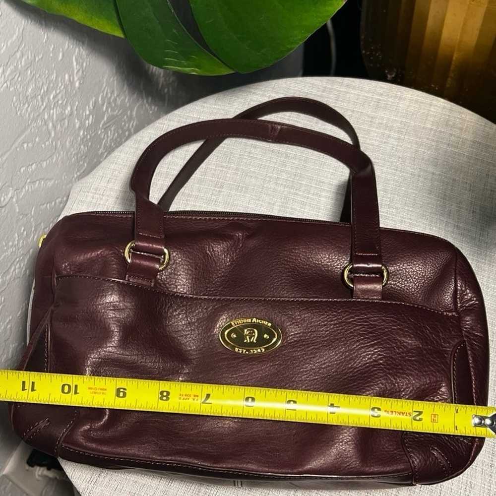 Vintage Etienne Aigner Maroon Leather Handbag - image 4