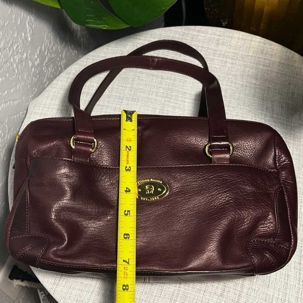 Vintage Etienne Aigner Maroon Leather Handbag - image 5