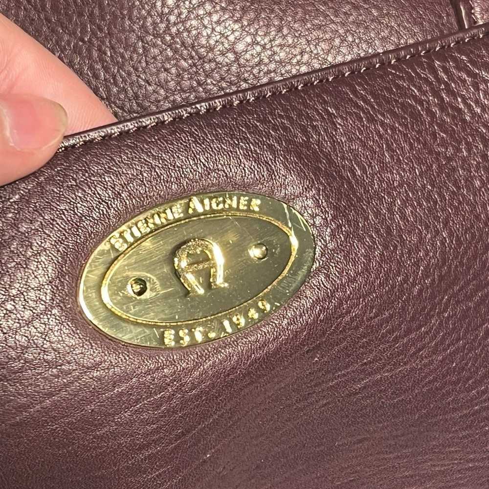 Vintage Etienne Aigner Maroon Leather Handbag - image 6