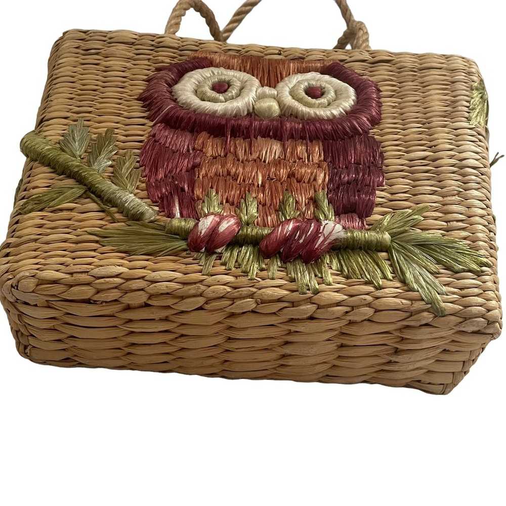 VTG Bags by Patricia Boho Woven Owl Raffia Straw … - image 4