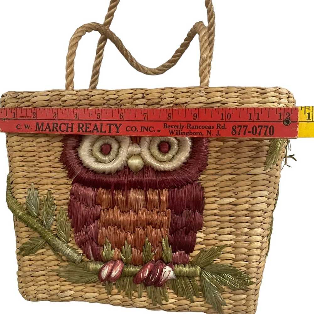 VTG Bags by Patricia Boho Woven Owl Raffia Straw … - image 7