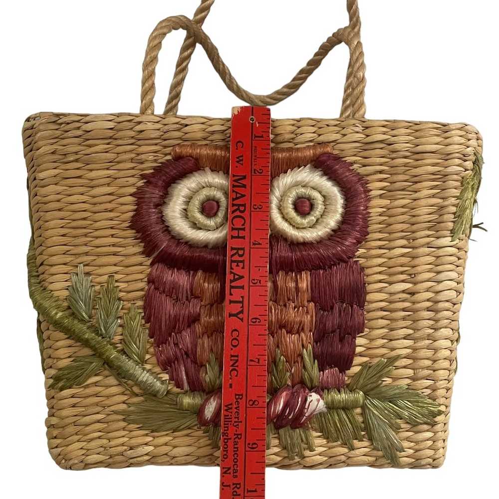 VTG Bags by Patricia Boho Woven Owl Raffia Straw … - image 8