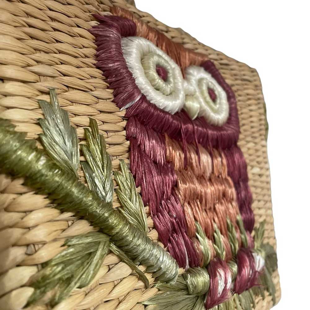 VTG Bags by Patricia Boho Woven Owl Raffia Straw … - image 9