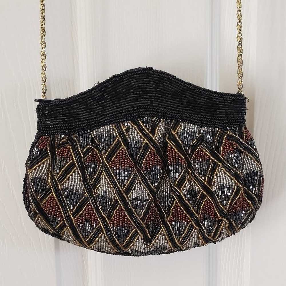 Vtg Women's Micro-Beaded Shoulder Bag Purse Made … - image 1