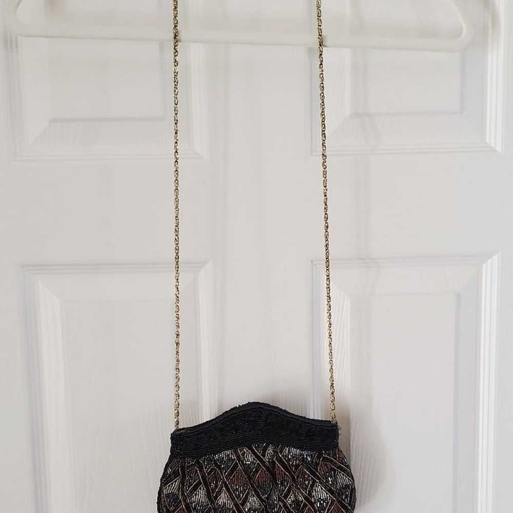 Vtg Women's Micro-Beaded Shoulder Bag Purse Made … - image 2