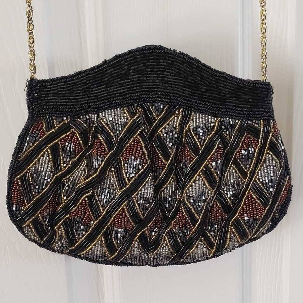 Vtg Women's Micro-Beaded Shoulder Bag Purse Made … - image 3