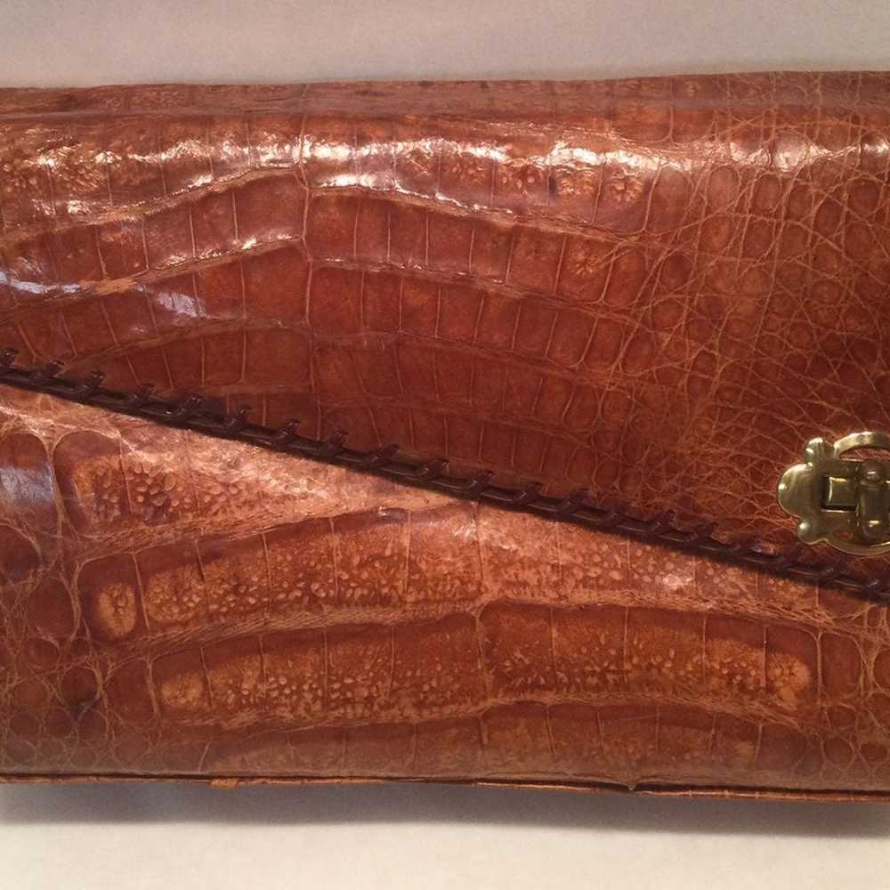 50's ALLIGATOR Hand Bag UNIQUE VINTAGE Genuine AL… - image 1