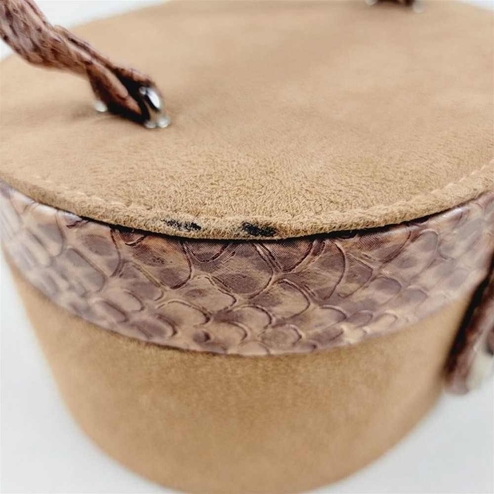 Vintage Box Purse Makeup Bag Faux Suede & Faux Sn… - image 10