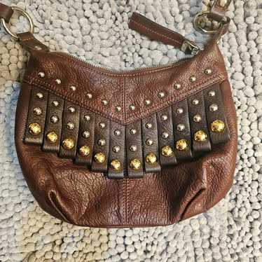 B. Makowsky Studded Fringe Crossbody Purse