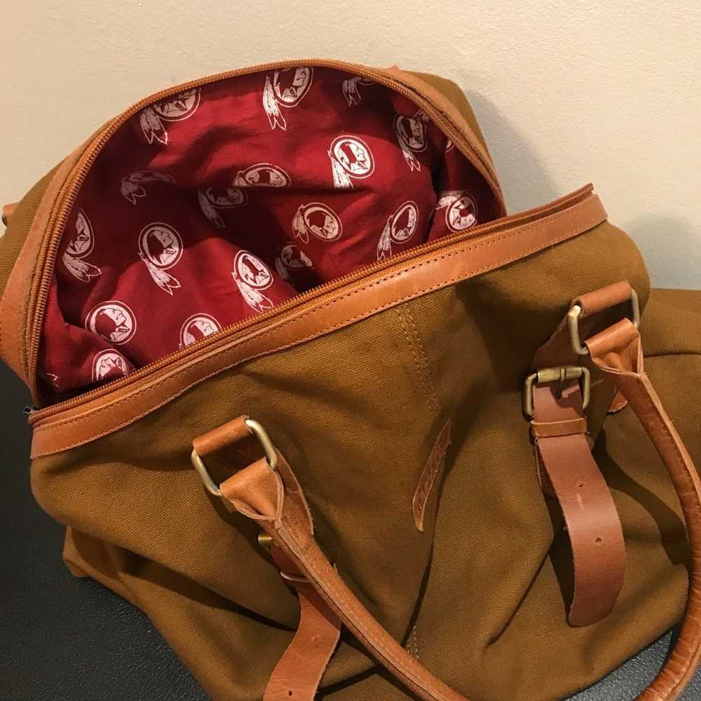 Vintage redskins canvas + leather carry all tote … - image 3