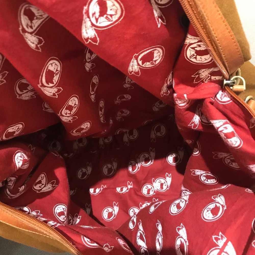 Vintage redskins canvas + leather carry all tote … - image 4