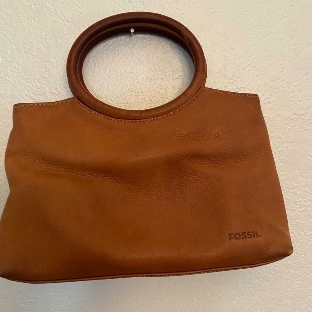 Vintage Leather Fossil clutch handbag - image 1