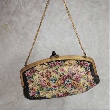 Vintage Floral Scenic Tapestry Carpet Bag store Handbag Pocketbook Purse Large Chain