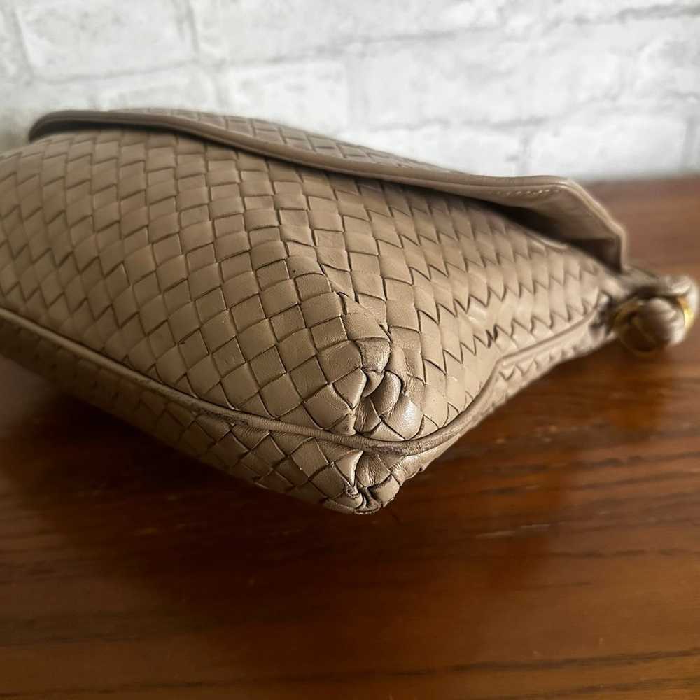 Vintage Meyers Taupe Mushroom Woven Leather Cross… - image 5