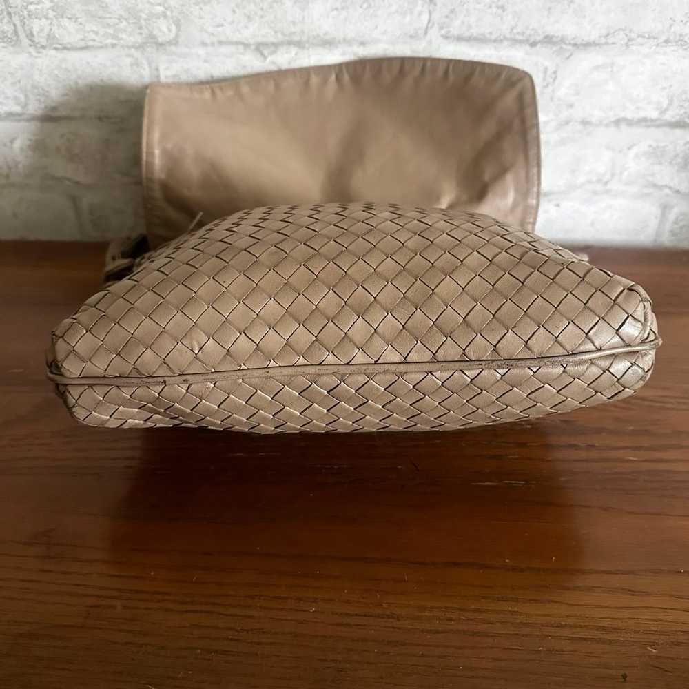 Vintage Meyers Taupe Mushroom Woven Leather Cross… - image 6