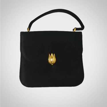 MM Morris Moskowitz Vintage Floral Tulip Black Pu… - image 1