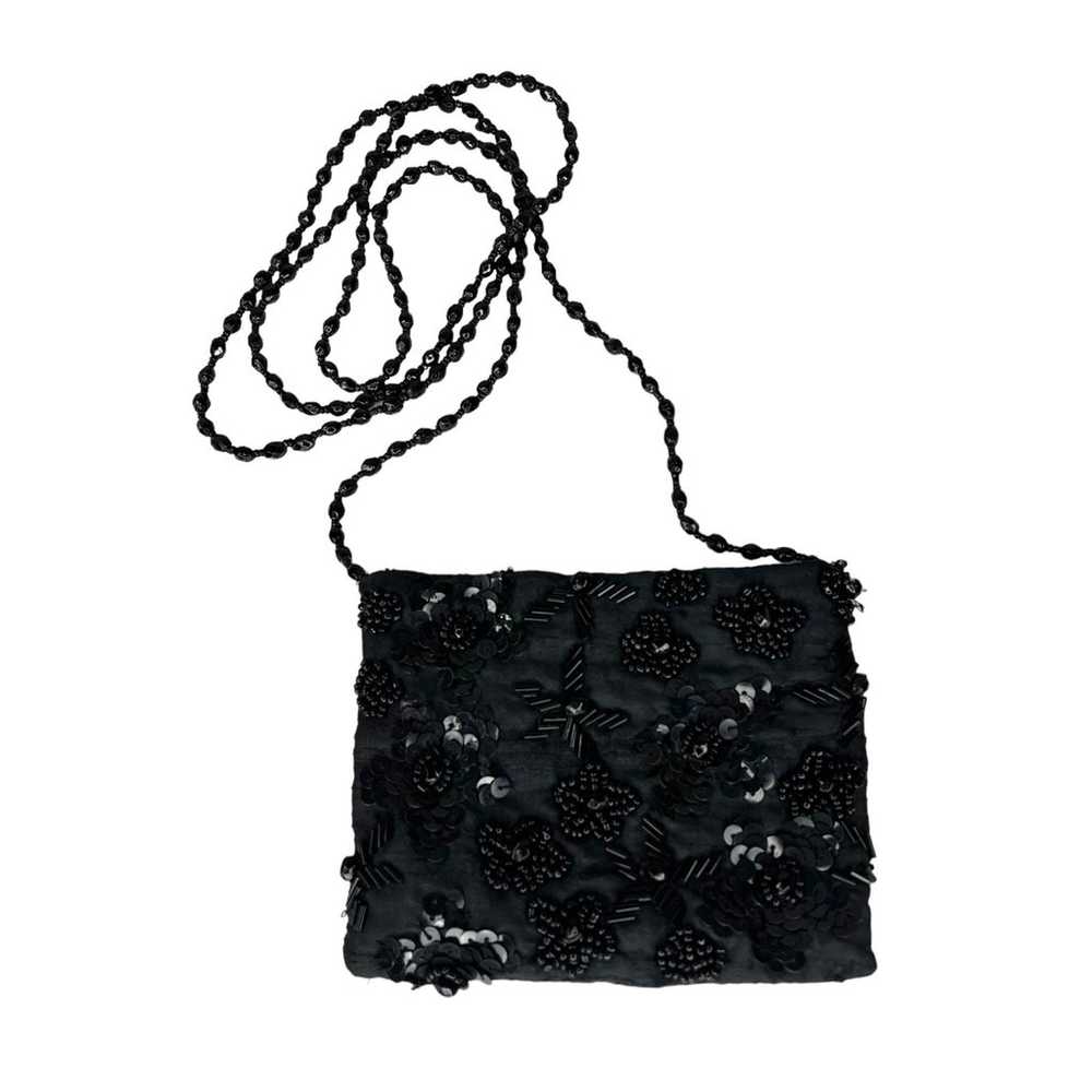 VTG Pierre Urbach Black Silk Beaded EVENING BAG H… - image 2