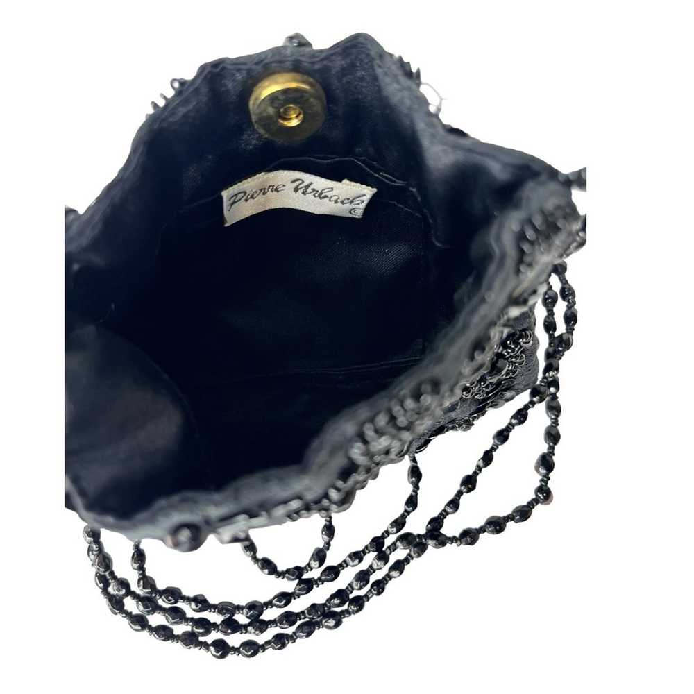 VTG Pierre Urbach Black Silk Beaded EVENING BAG H… - image 3