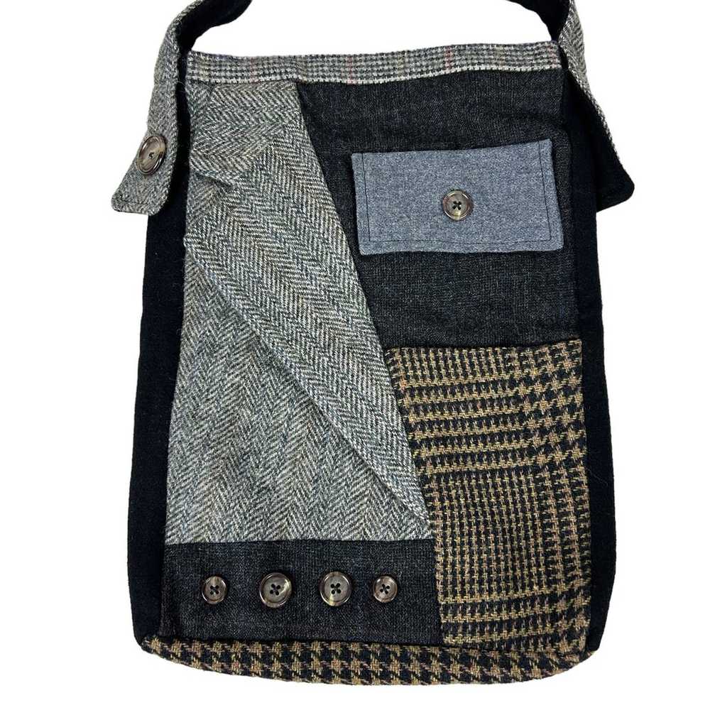 Vintage Handmade Patchwork Suit Crossbody Bag - image 2