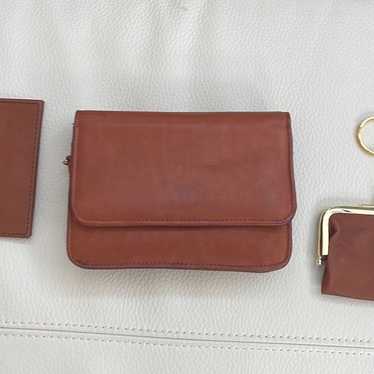 Vintage genuine Leather Crossbody or belt Bag Purs