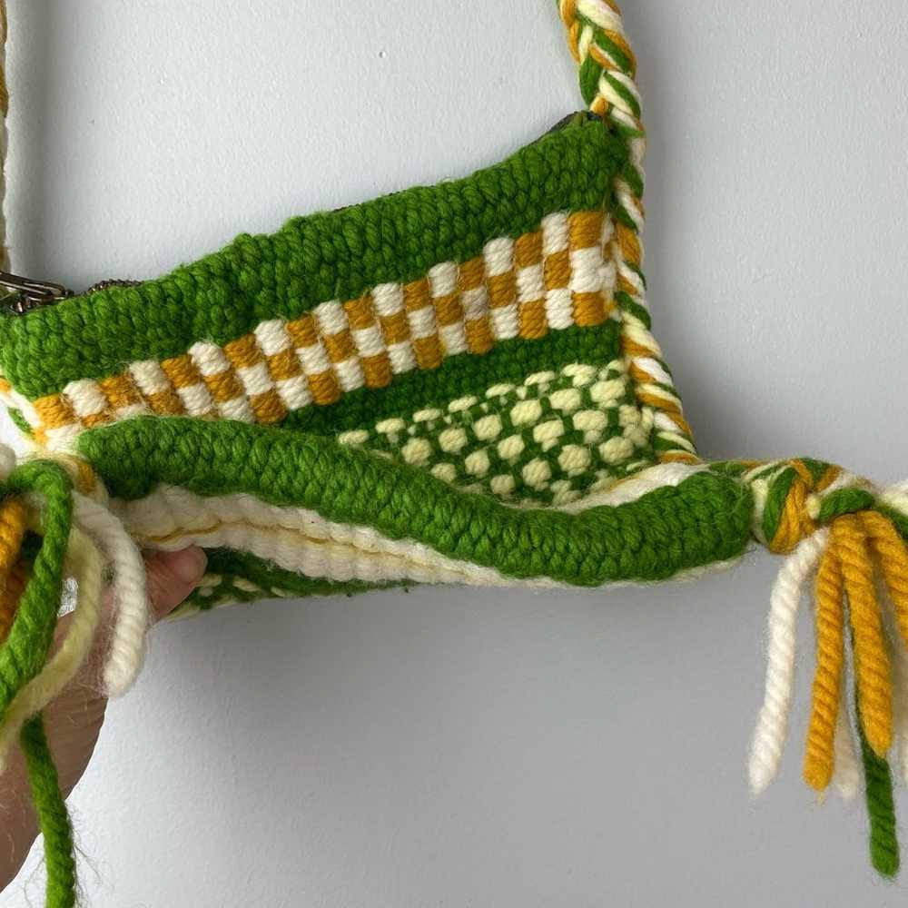 Vintage Crochet Striped Boho Shoulder Bag - image 11