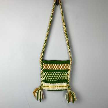 Vintage Crochet Striped Boho Shoulder Bag - image 1