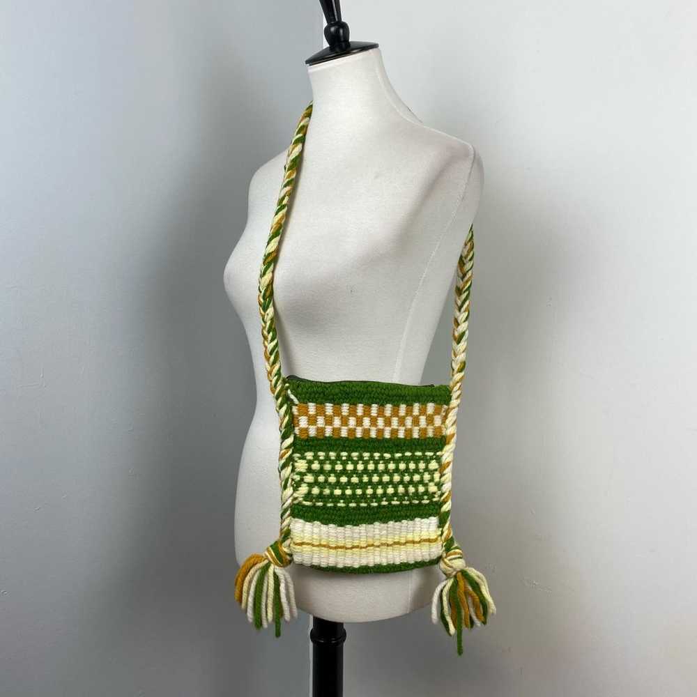 Vintage Crochet Striped Boho Shoulder Bag - image 2