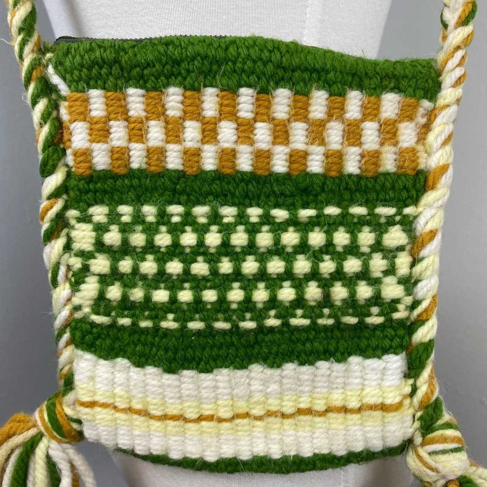 Vintage Crochet Striped Boho Shoulder Bag - image 3