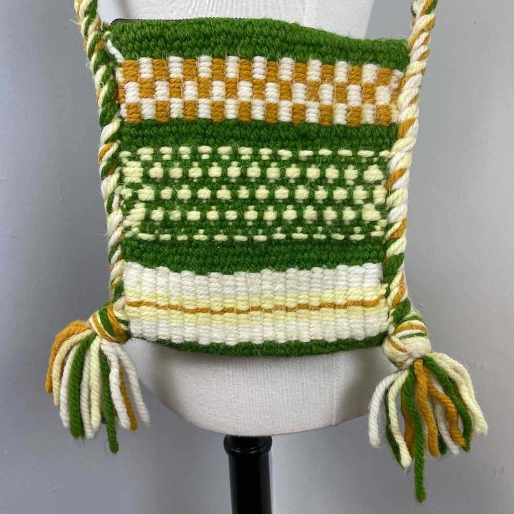 Vintage Crochet Striped Boho Shoulder Bag - image 4