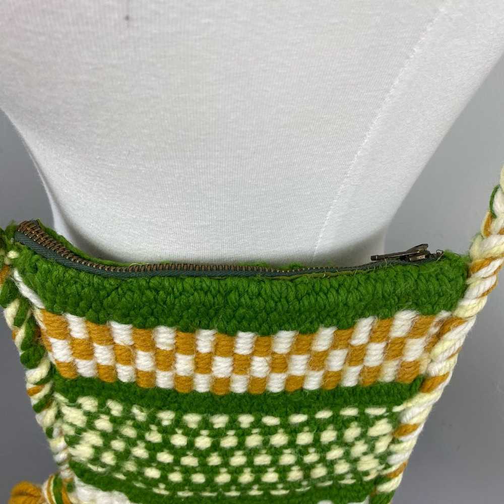 Vintage Crochet Striped Boho Shoulder Bag - image 5