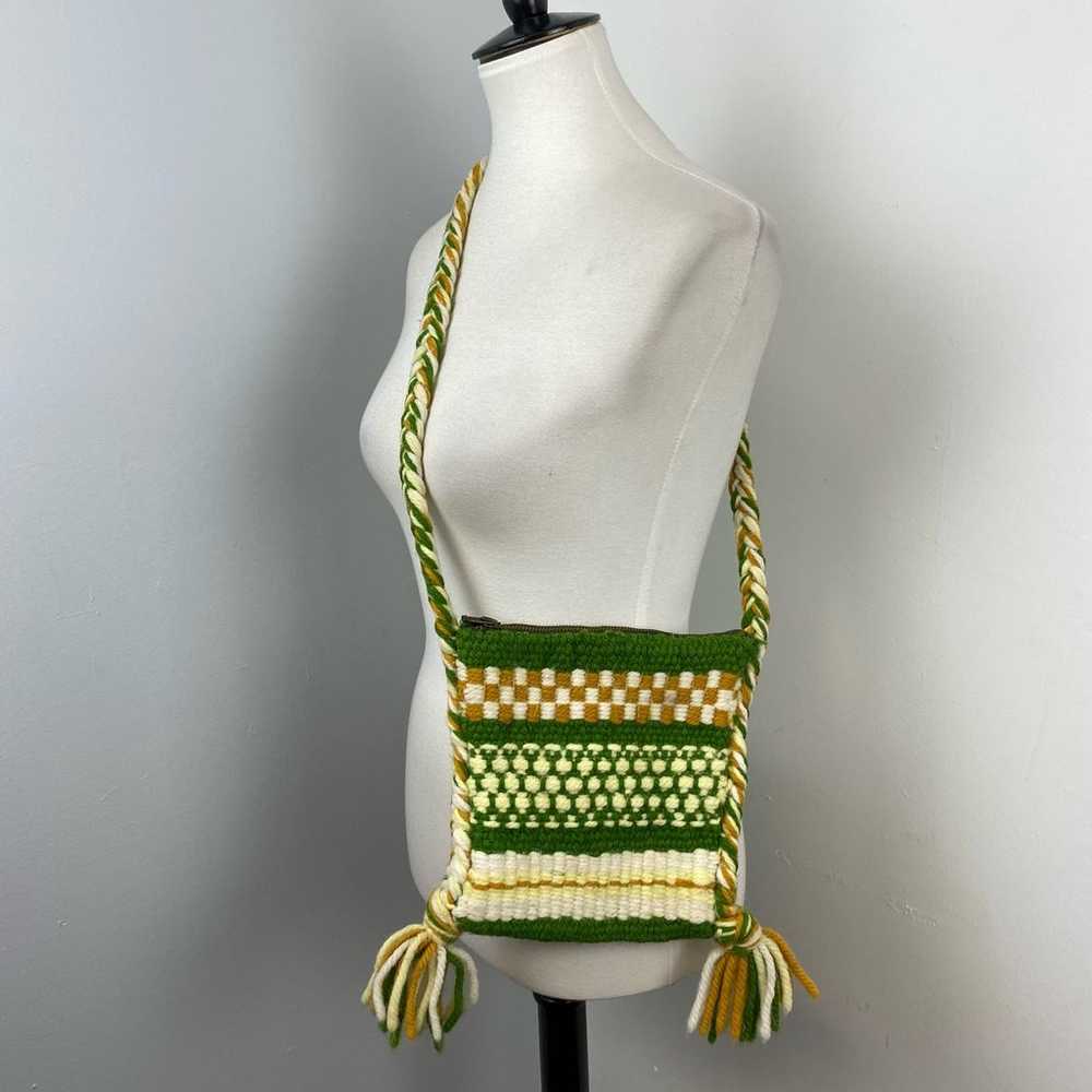 Vintage Crochet Striped Boho Shoulder Bag - image 7