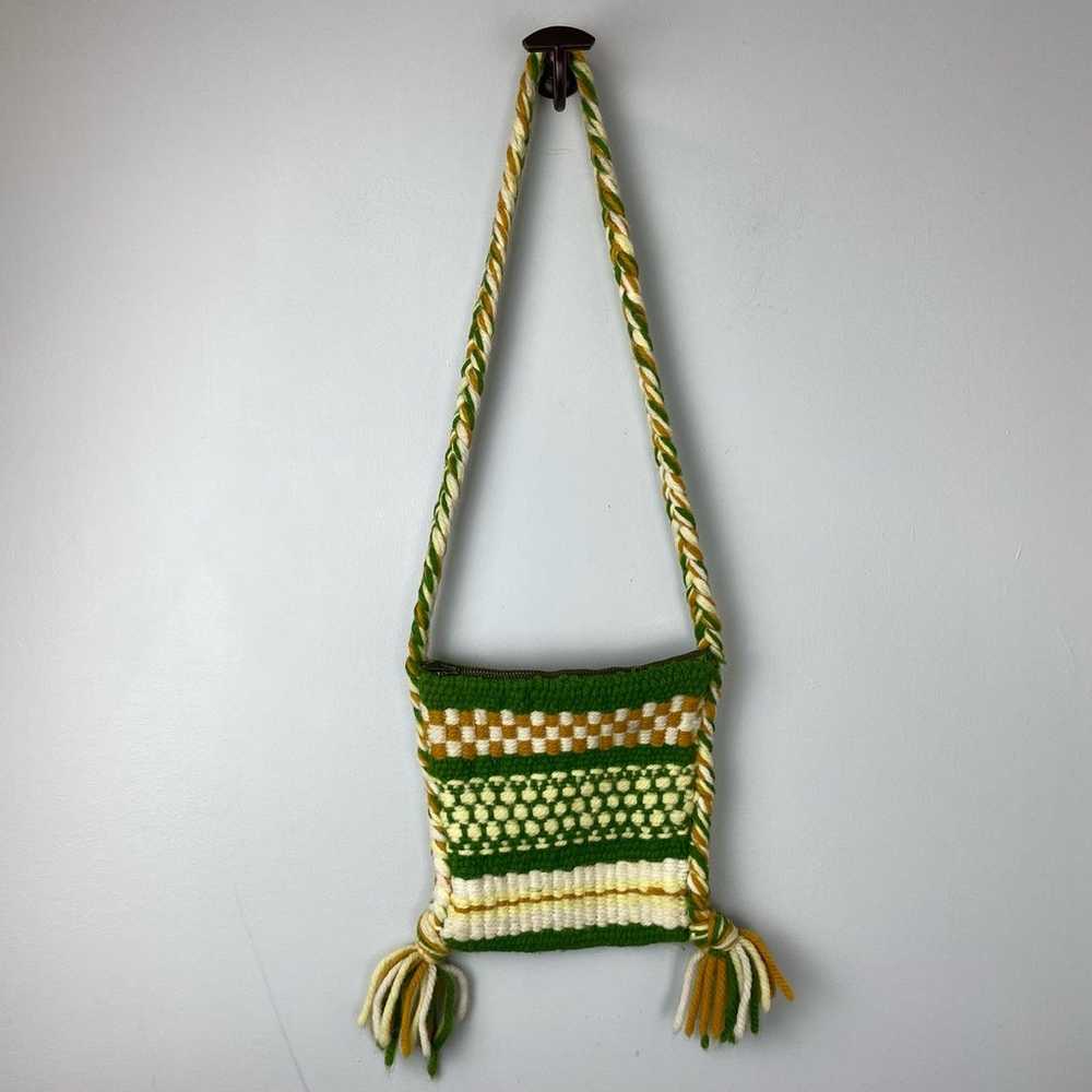 Vintage Crochet Striped Boho Shoulder Bag - image 9