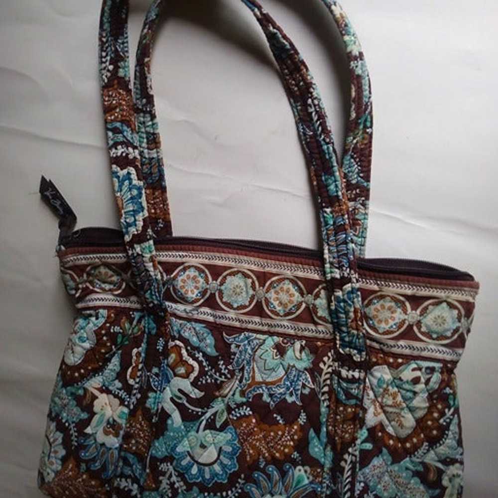 VINTAGE Vera Bradley "Java Blue" Large Toggle Tote - image 3