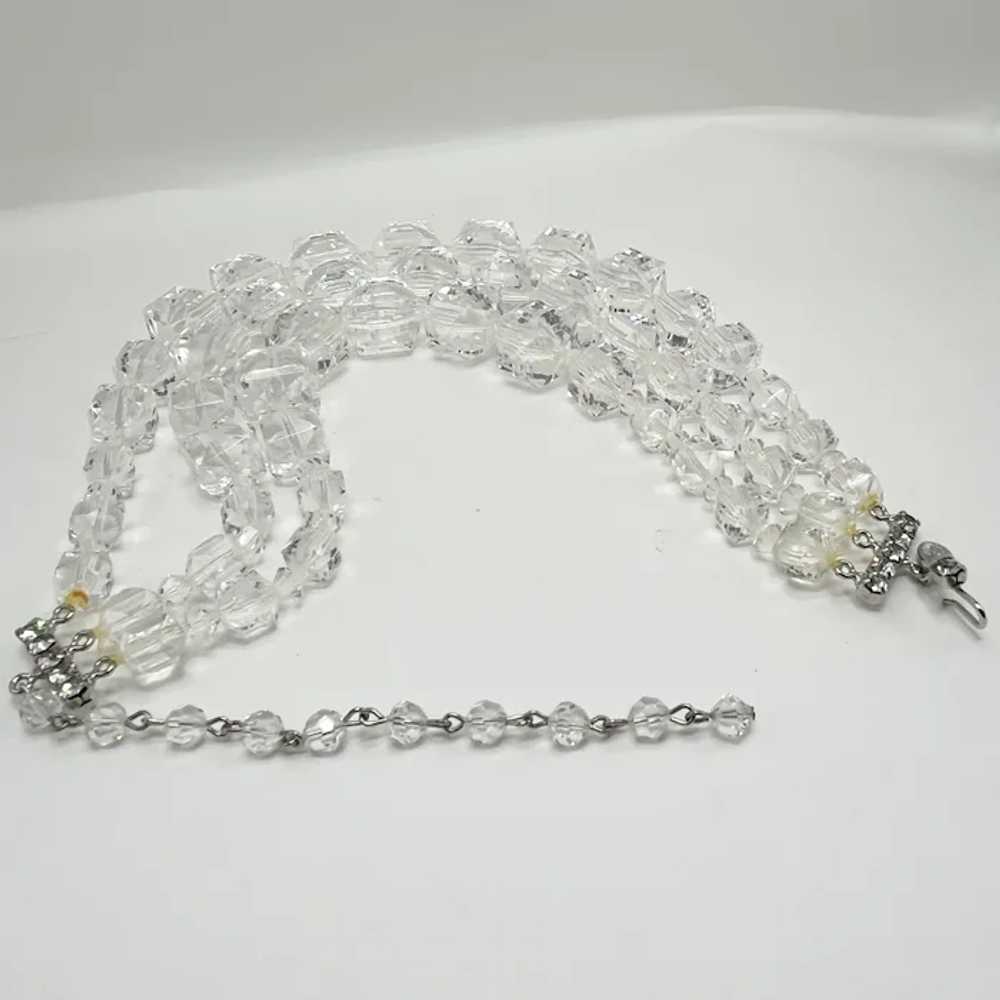 Tarina Tarantino Faceted Clear Lucite Triple Stra… - image 2