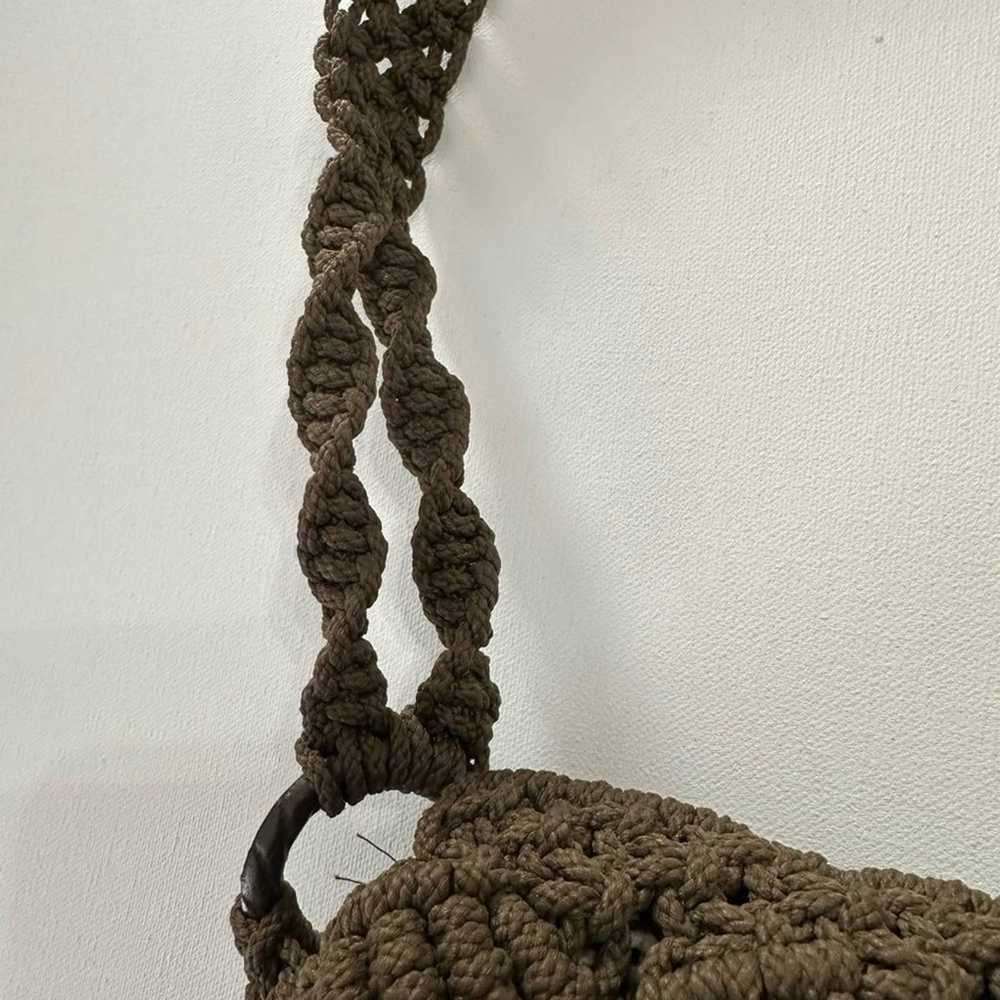 Handmade vintage macrame brown purse - image 4