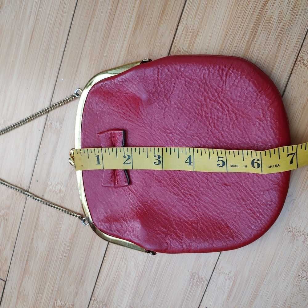 Vintage '70s red clutch leather purse - image 10