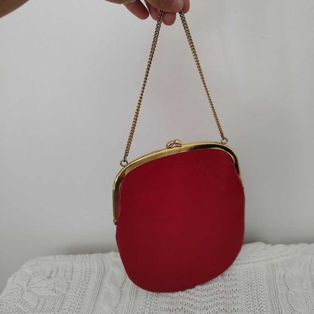 Vintage '70s red clutch leather purse - image 2