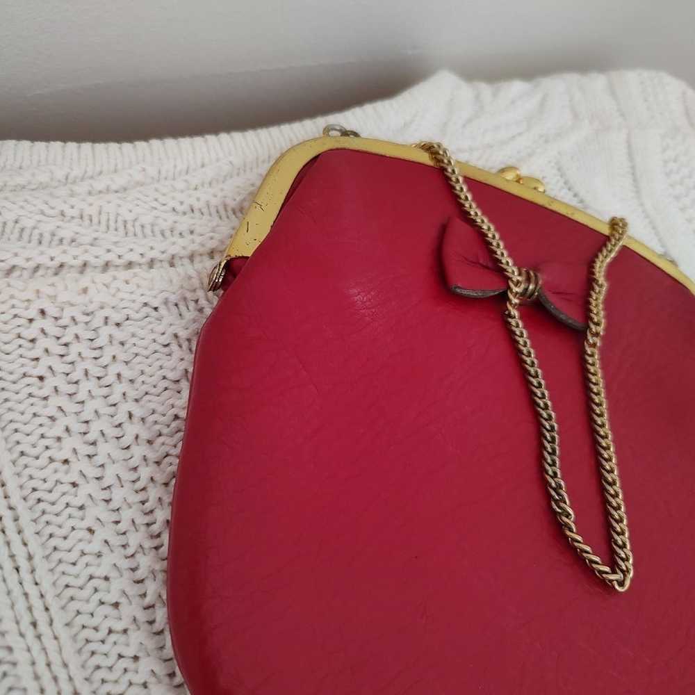 Vintage '70s red clutch leather purse - image 3