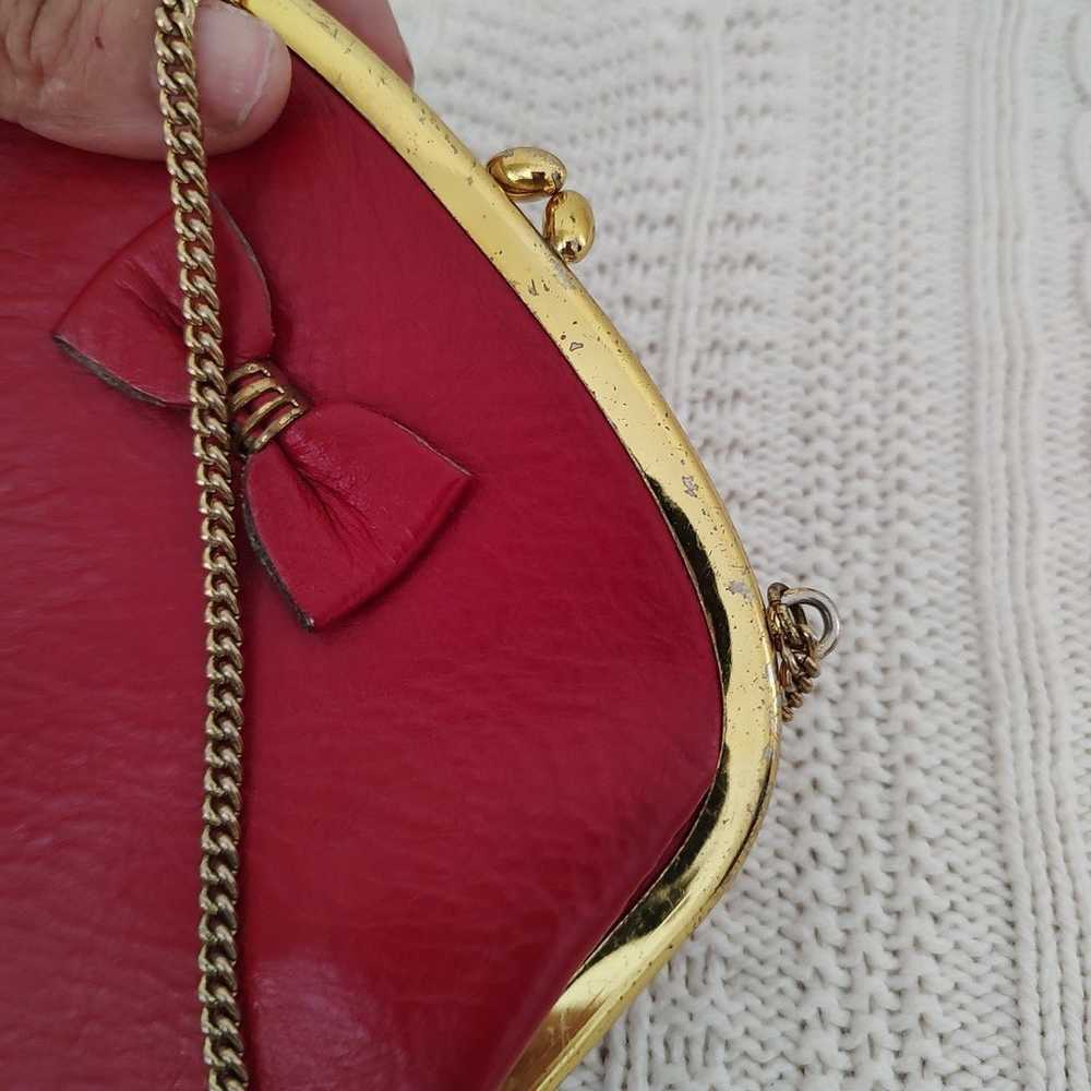 Vintage '70s red clutch leather purse - image 5