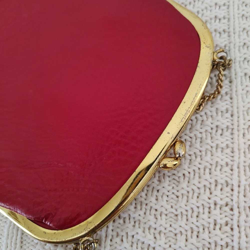 Vintage '70s red clutch leather purse - image 6