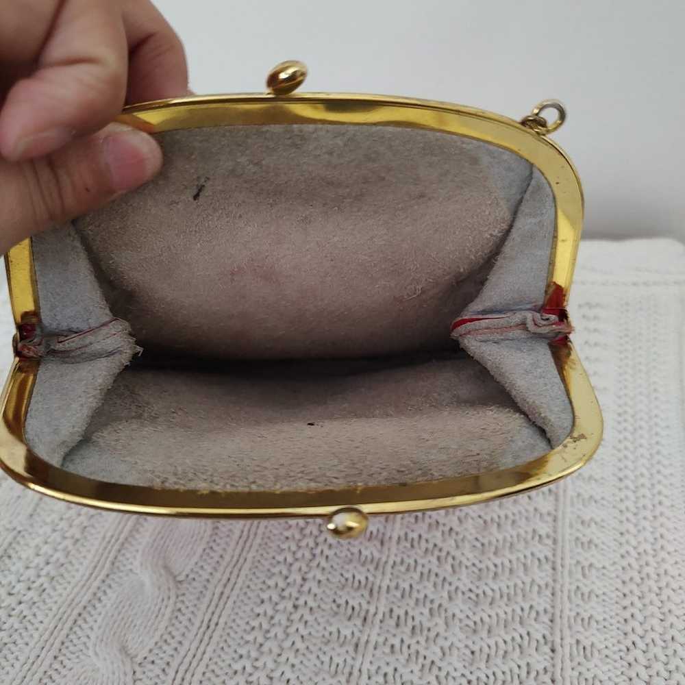 Vintage '70s red clutch leather purse - image 7