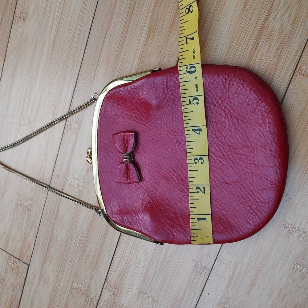 Vintage '70s red clutch leather purse - image 8