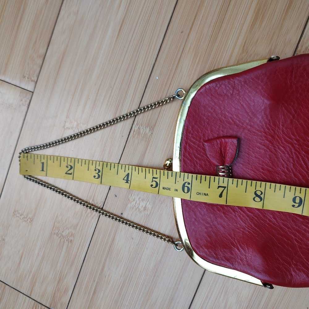 Vintage '70s red clutch leather purse - image 9