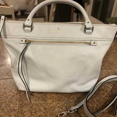 Vintage Kate Spade crossbody pale blue pebble leat