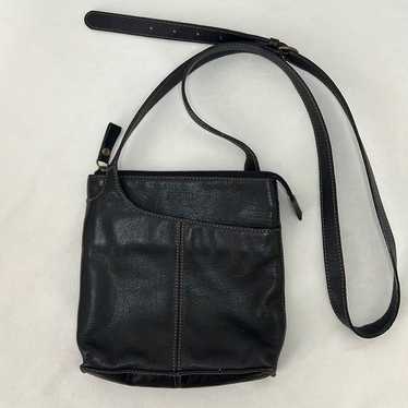 Fossil Vintage Genuine Leather Black Crossbody Ba… - image 1