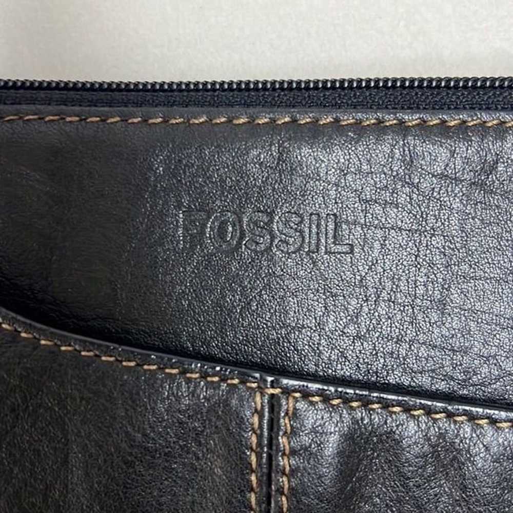 Fossil Vintage Genuine Leather Black Crossbody Ba… - image 2