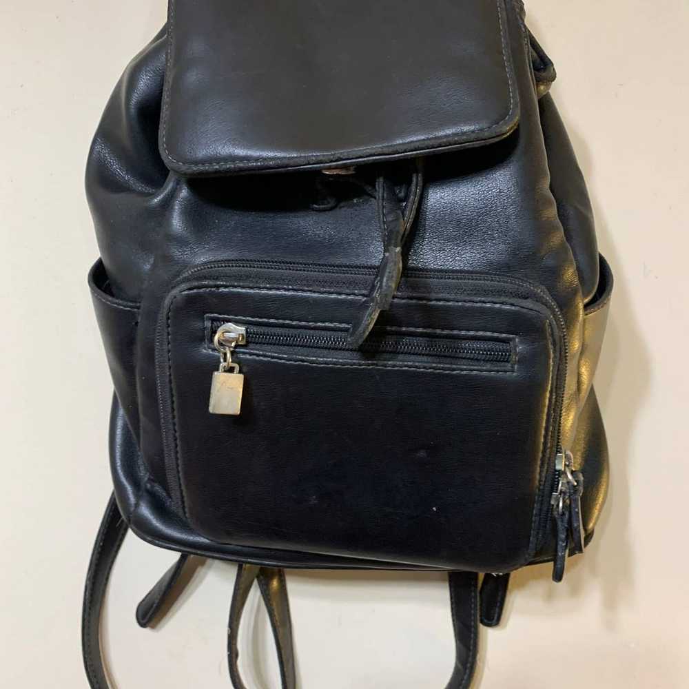 Vintage faux leather mini backpack - image 2