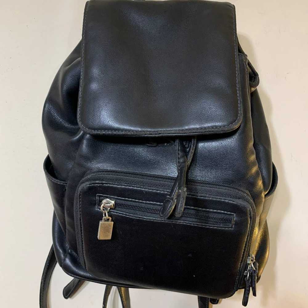 Vintage faux leather mini backpack - image 3