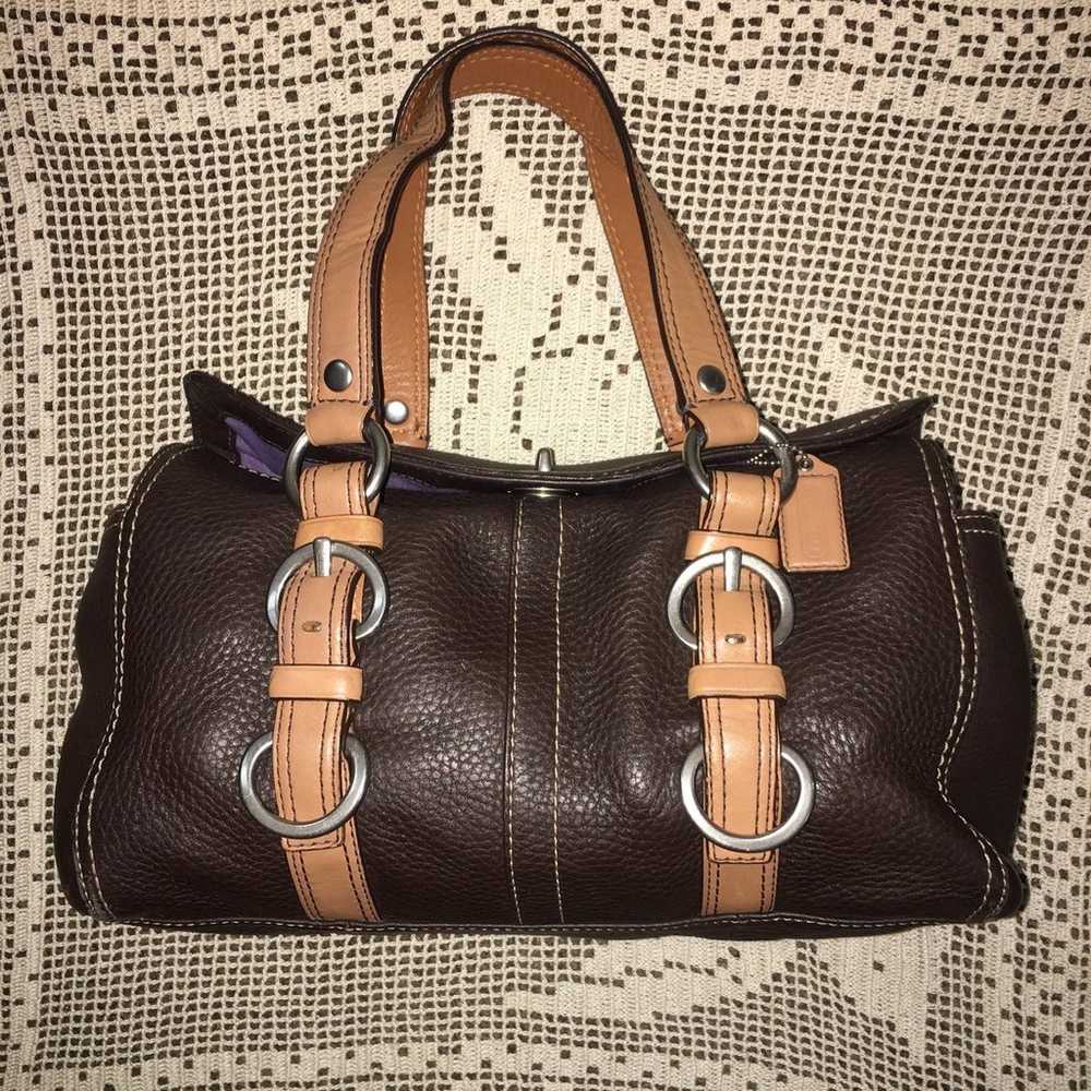 Coach Chelsea Shoulder Handbag Brown Pebbled Leat… - image 1